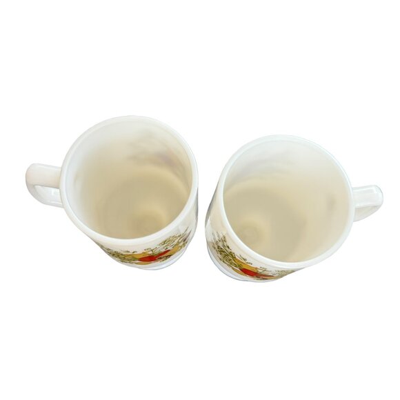 Vtg Corning Spice of Life Footed Mugs Set of 4 Milk Glass Pedestal Grandmugs - Picture 10 of 16